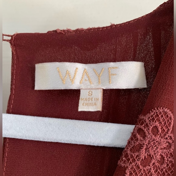 Revolve WAYF Lace Overlay Jumpsuit in Maroon / Burgundy - Picture 6 of 8